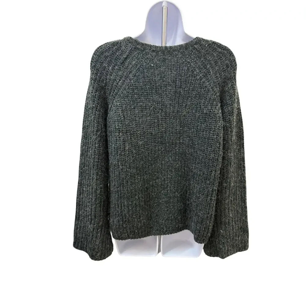 Idol Mind Gray Colorful Fringe Long Sleeve Aztek Western Boho Sweater Womens M - Picture 2 of 5